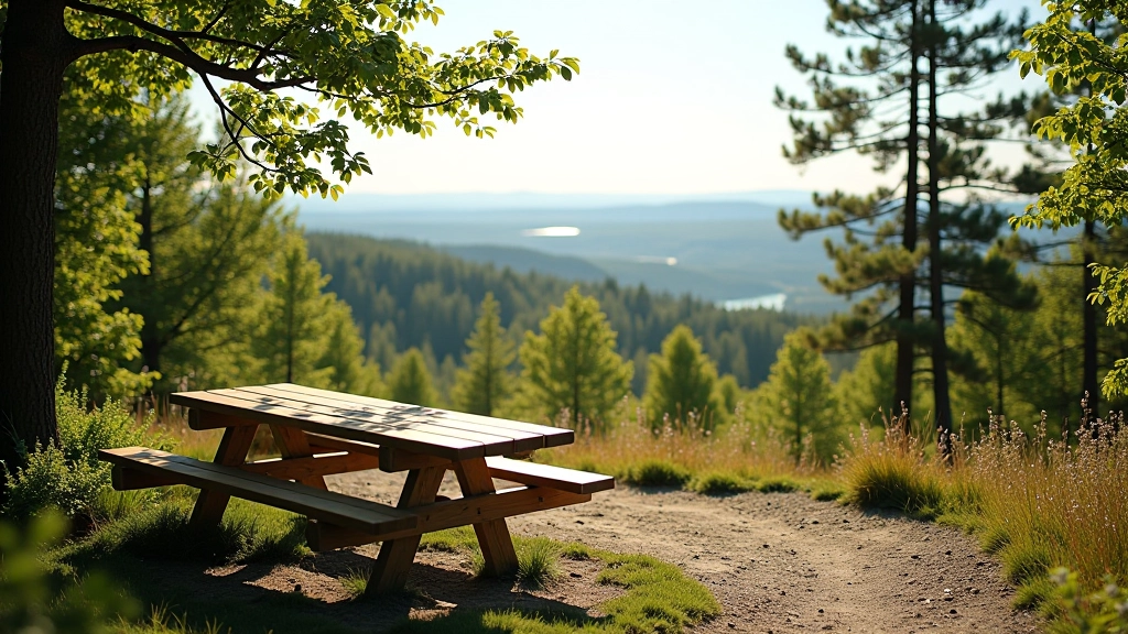 Puitpingid ja peatuskoht vaatlusplatsvormi lähedal